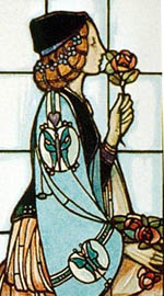 A rose design for stained glass by E.A Taylor.