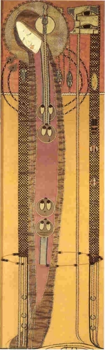 Embroidered panel Margaret Macdonald  Mackintosh 1902s GSA
